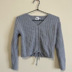 Princess Polly purple cropped eyelash sweater